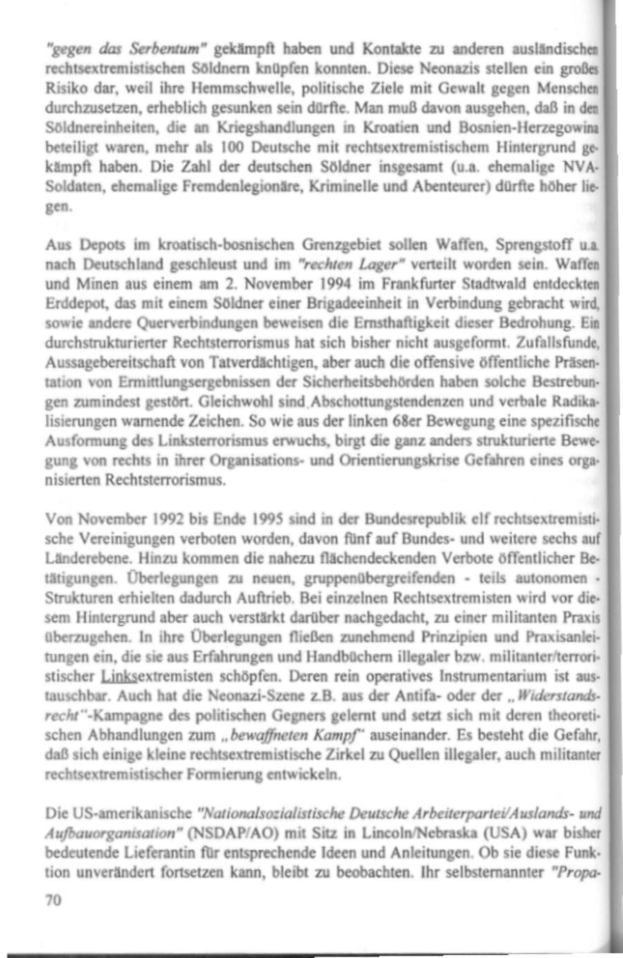 Seite 75 des Verfassungsschutzbericht 1995 Hamburg