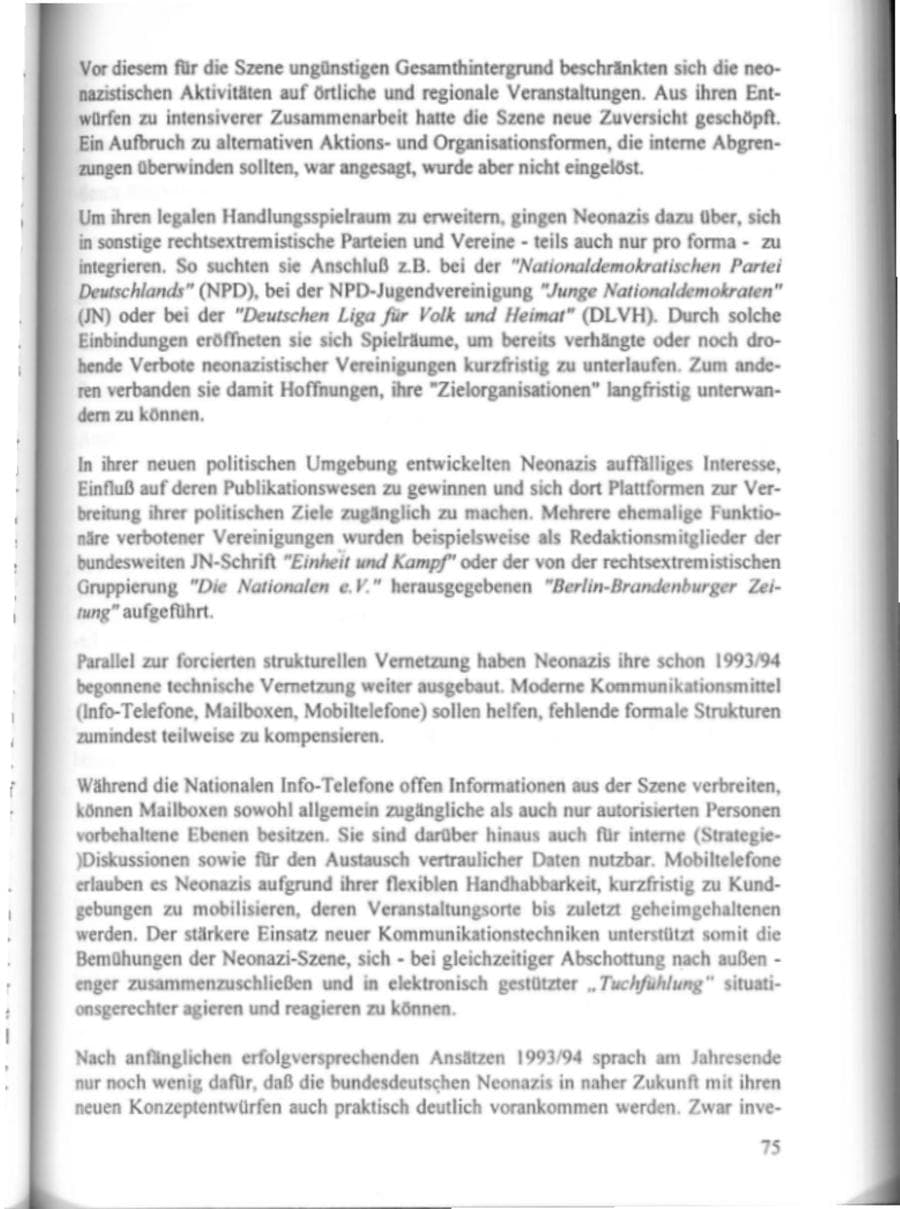 Seite 80 des Verfassungsschutzbericht 1995 Hamburg