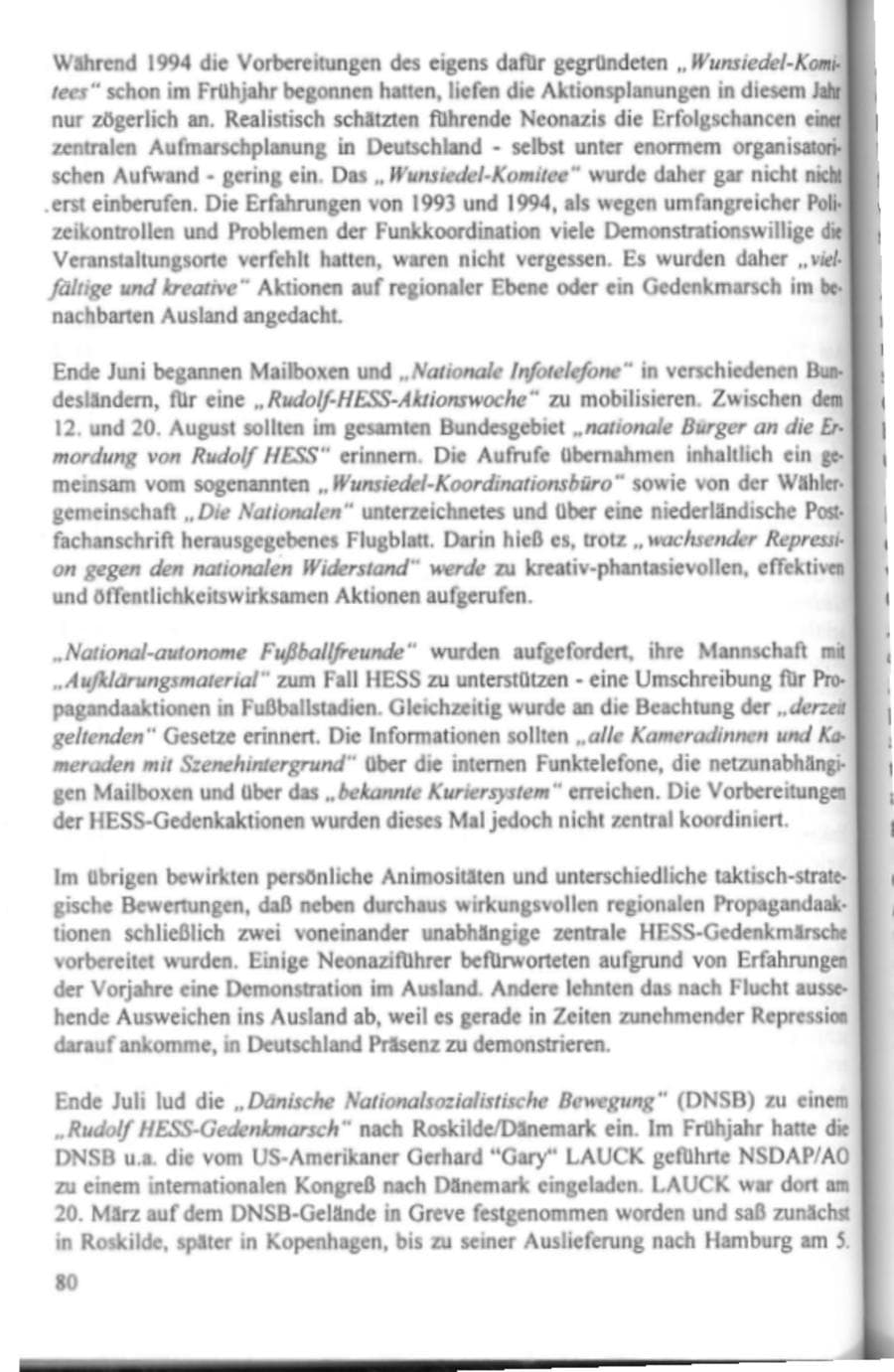Seite 85 des Verfassungsschutzbericht 1995 Hamburg