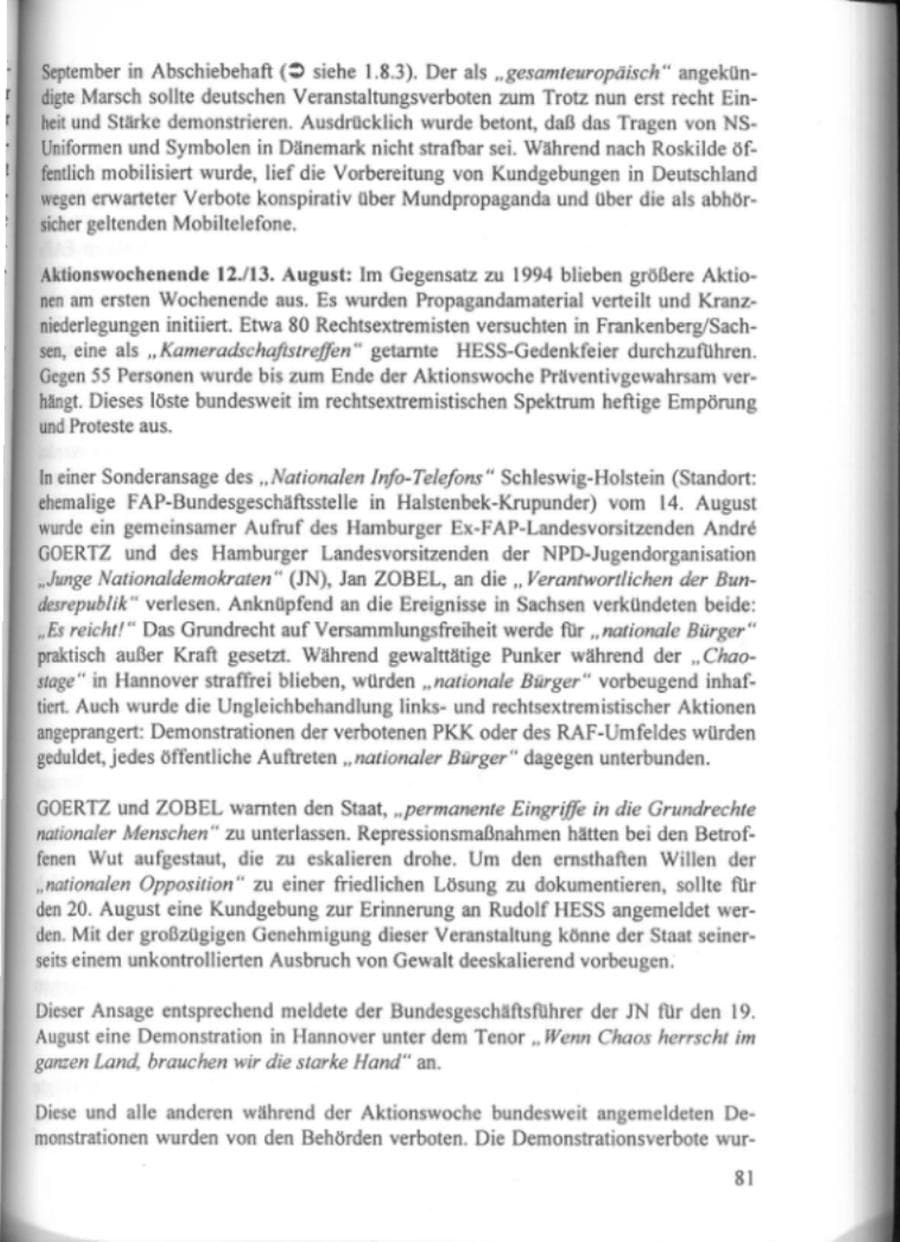 Seite 86 des Verfassungsschutzbericht 1995 Hamburg