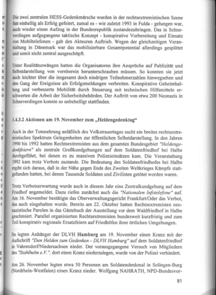 Seite 90 des Verfassungsschutzbericht 1995 Hamburg