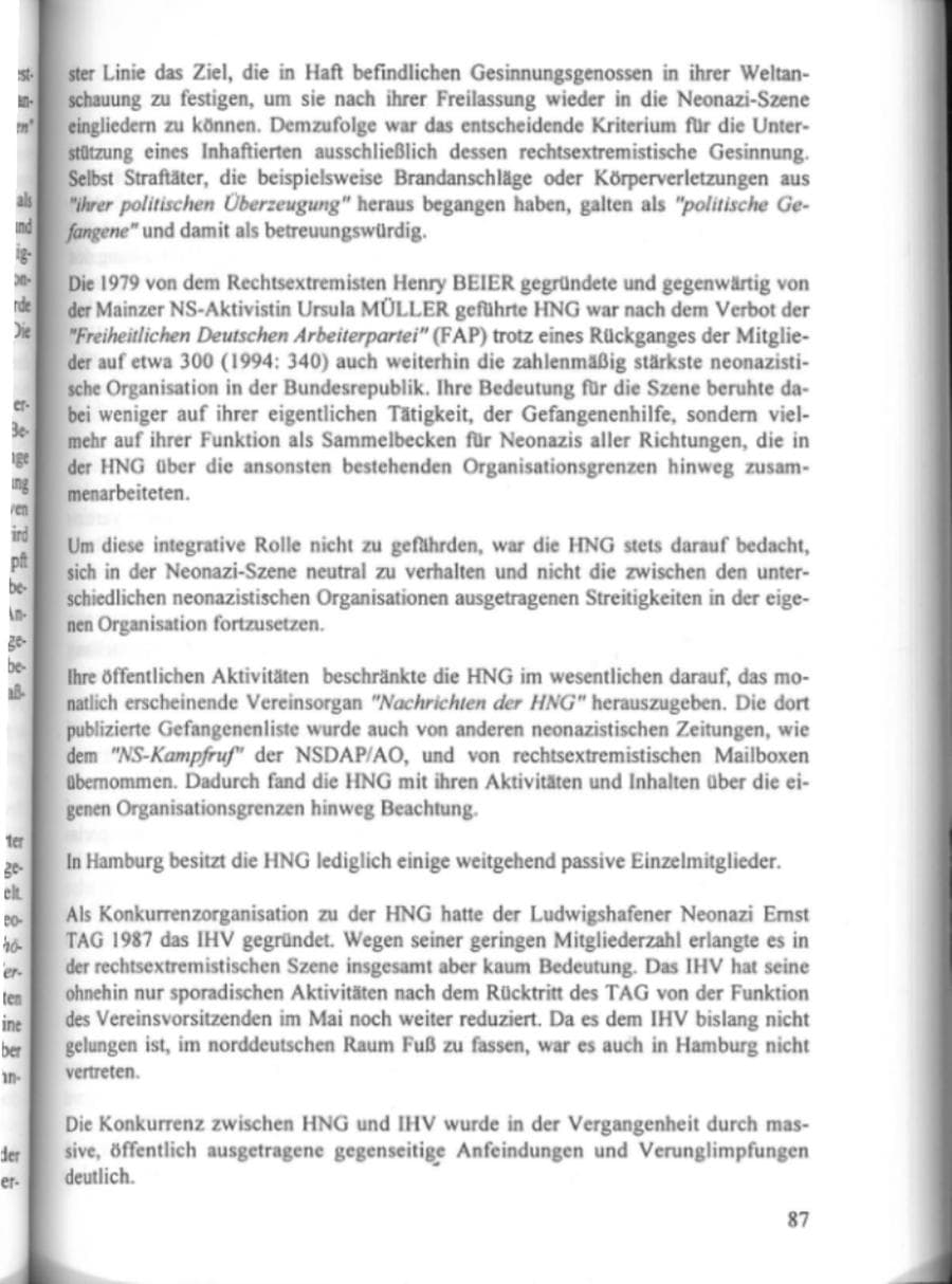 Seite 92 des Verfassungsschutzbericht 1995 Hamburg