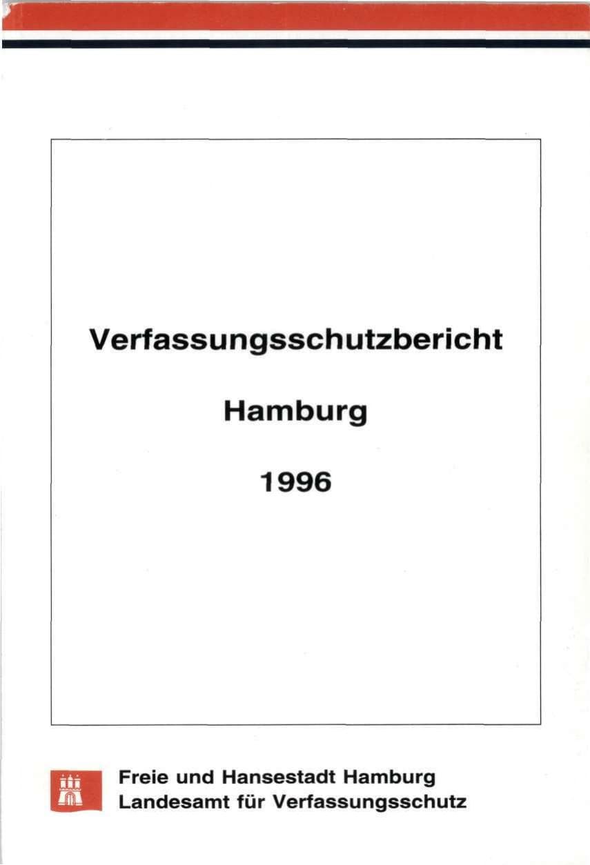 Seite 1 des Verfassungsschutzbericht 1996 Hamburg