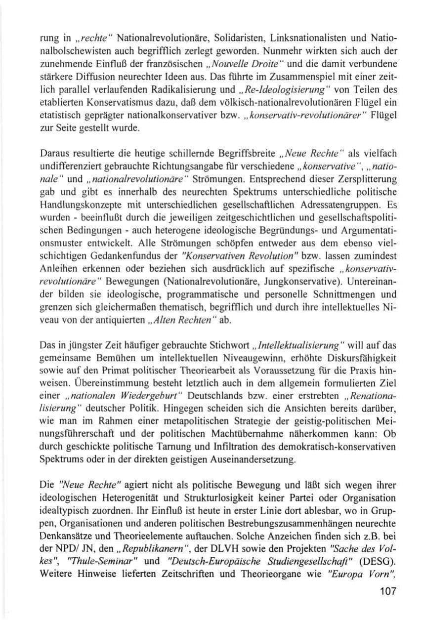 Seite 107 des Verfassungsschutzbericht 1996 Hamburg