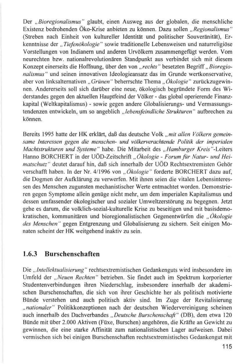 Seite 115 des Verfassungsschutzbericht 1996 Hamburg