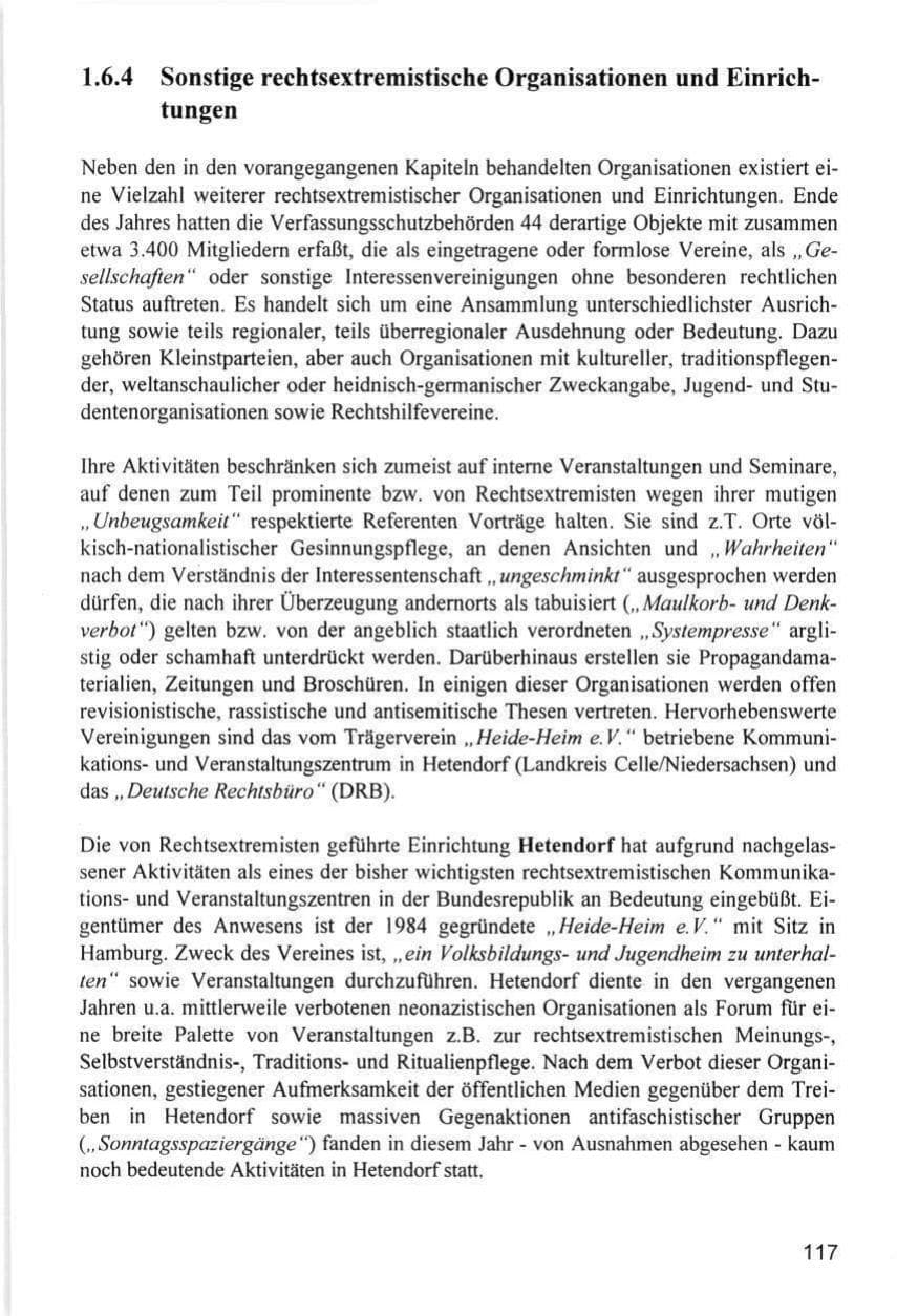 Seite 117 des Verfassungsschutzbericht 1996 Hamburg