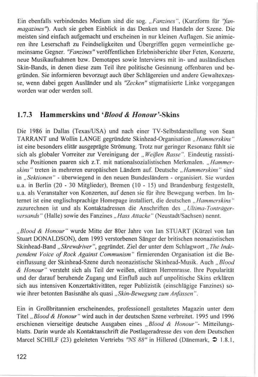 Seite 122 des Verfassungsschutzbericht 1996 Hamburg