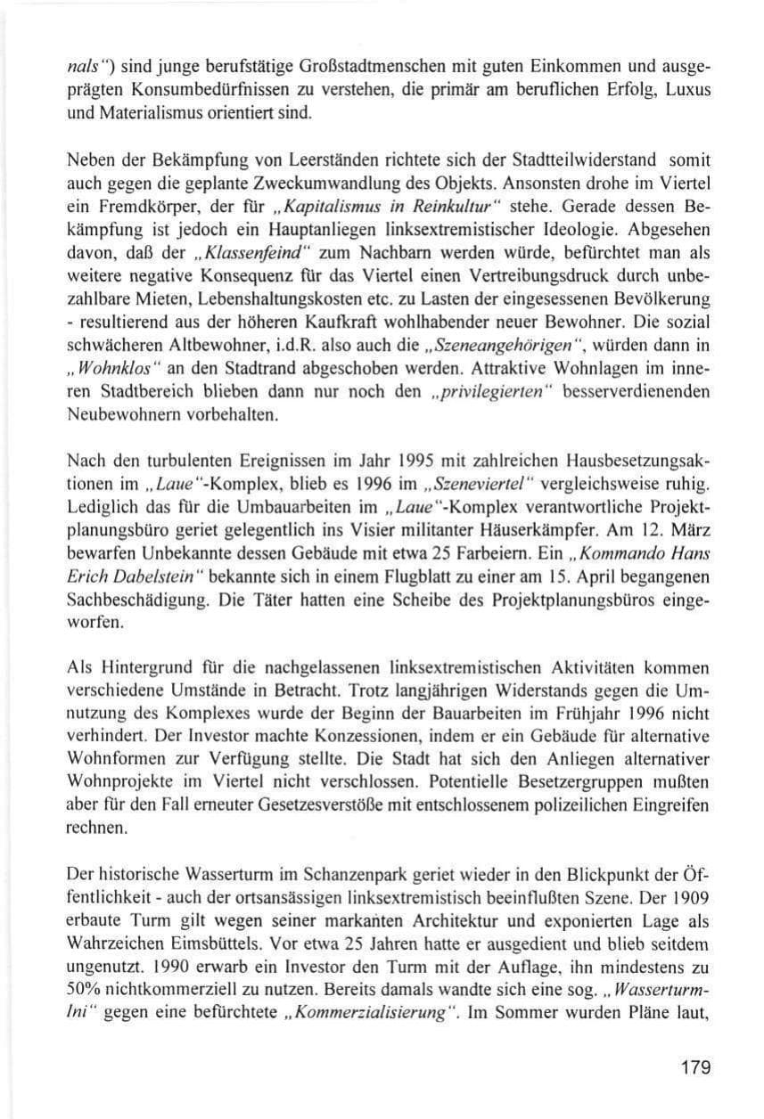 Seite 179 des Verfassungsschutzbericht 1996 Hamburg