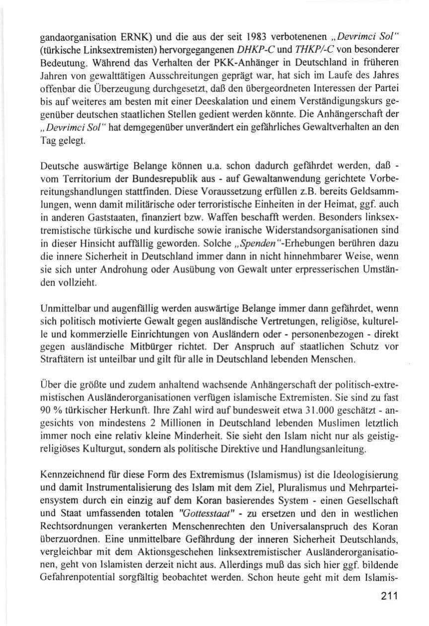 Seite 211 des Verfassungsschutzbericht 1996 Hamburg
