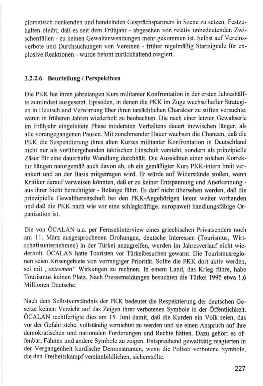 Seite 227 des Verfassungsschutzbericht 1996 Hamburg