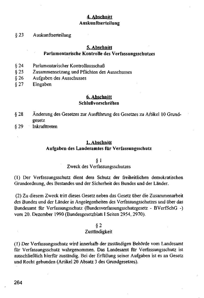 Seite 264 des Verfassungsschutzbericht 1996 Hamburg