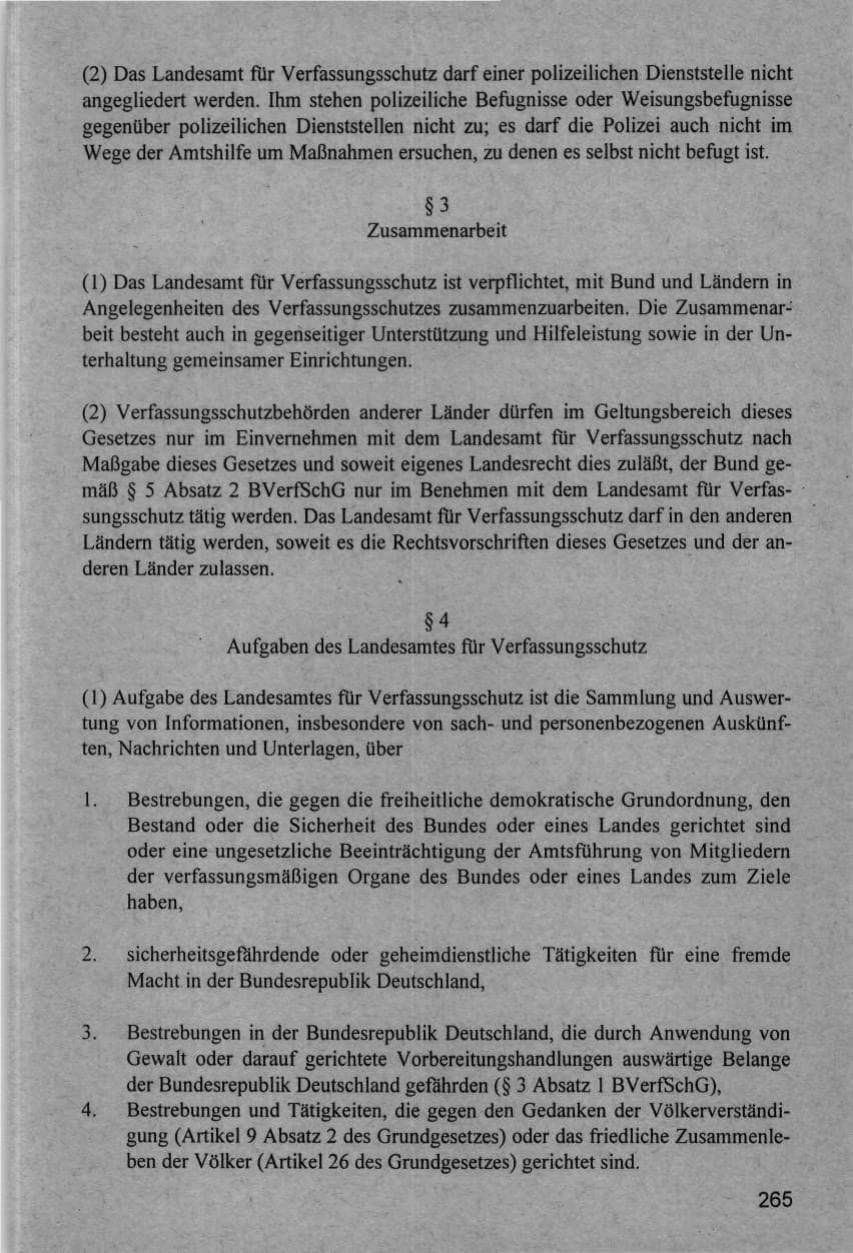 Seite 265 des Verfassungsschutzbericht 1996 Hamburg