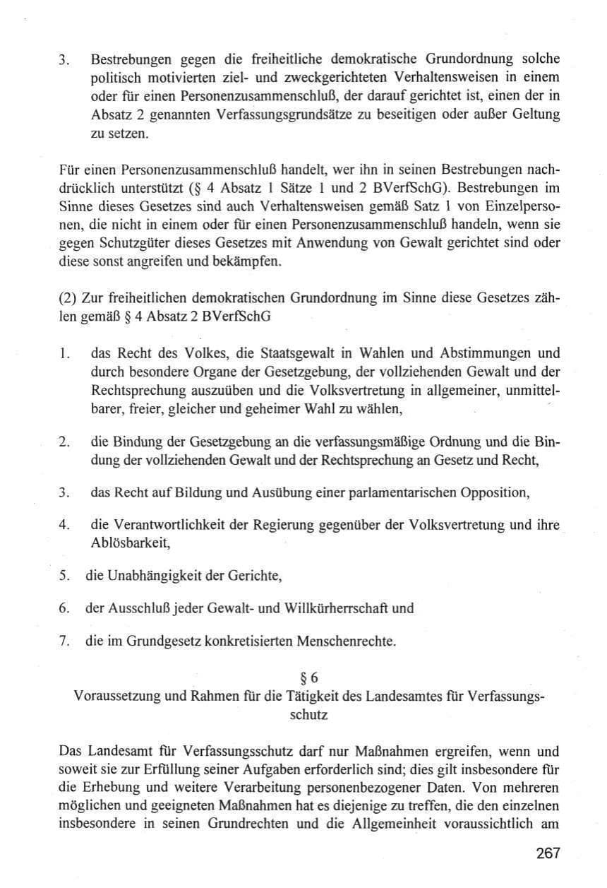 Seite 267 des Verfassungsschutzbericht 1996 Hamburg