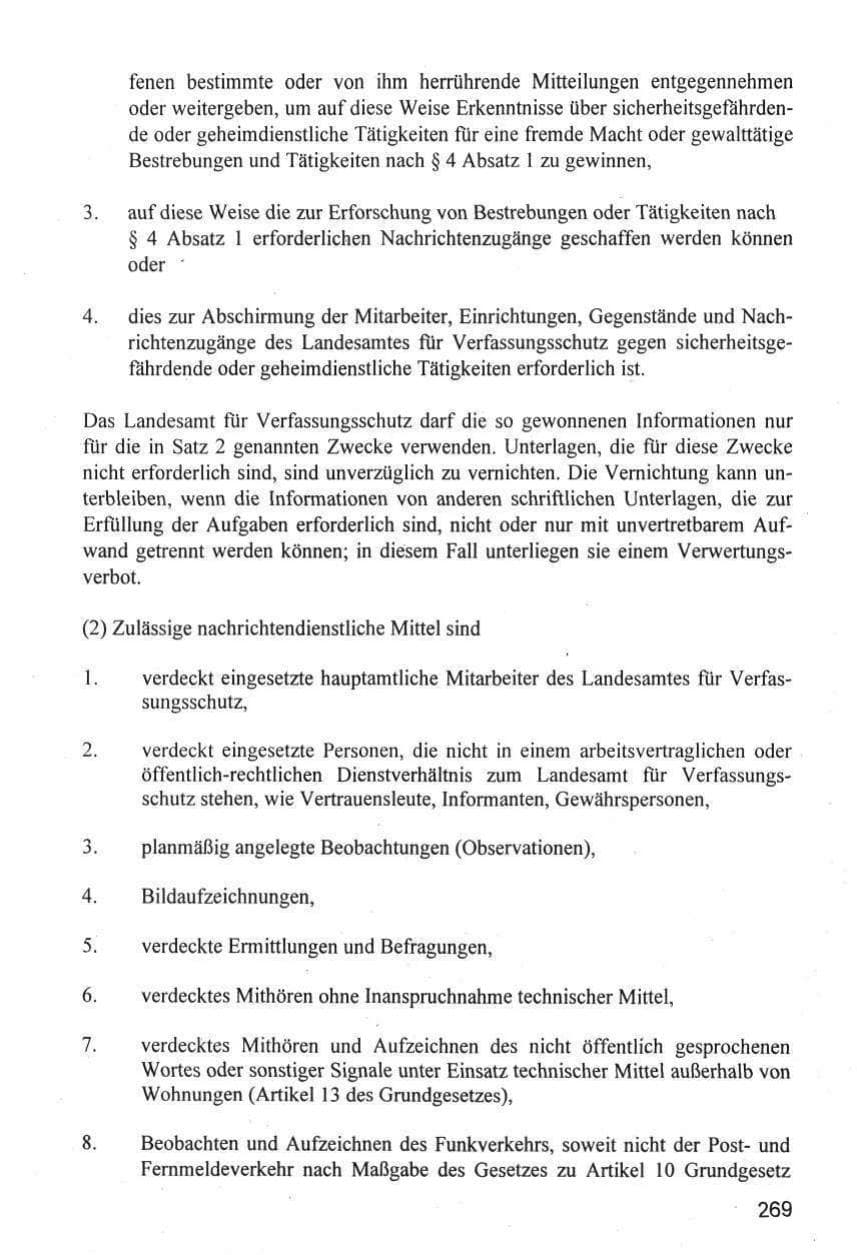Seite 269 des Verfassungsschutzbericht 1996 Hamburg