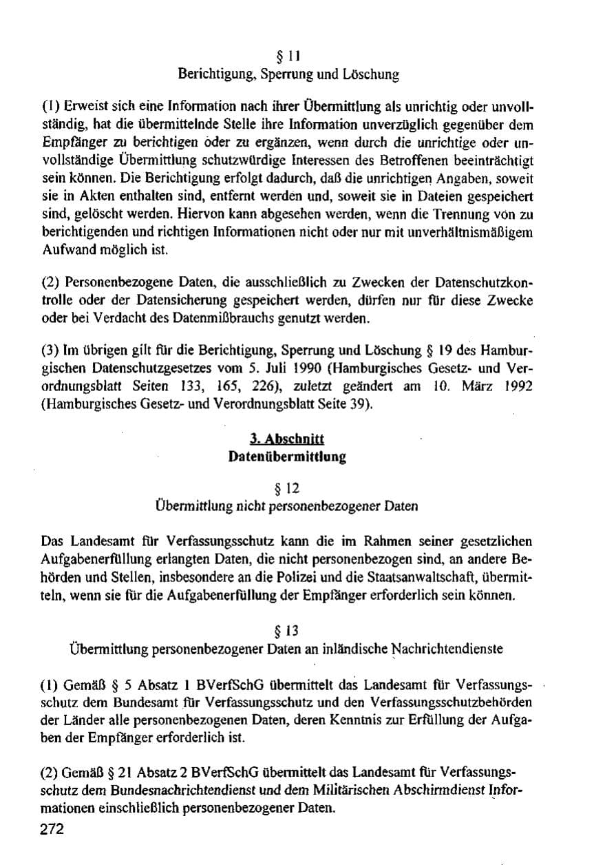 Seite 272 des Verfassungsschutzbericht 1996 Hamburg