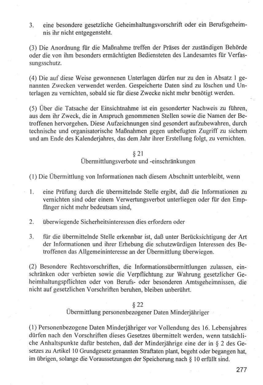 Seite 277 des Verfassungsschutzbericht 1996 Hamburg