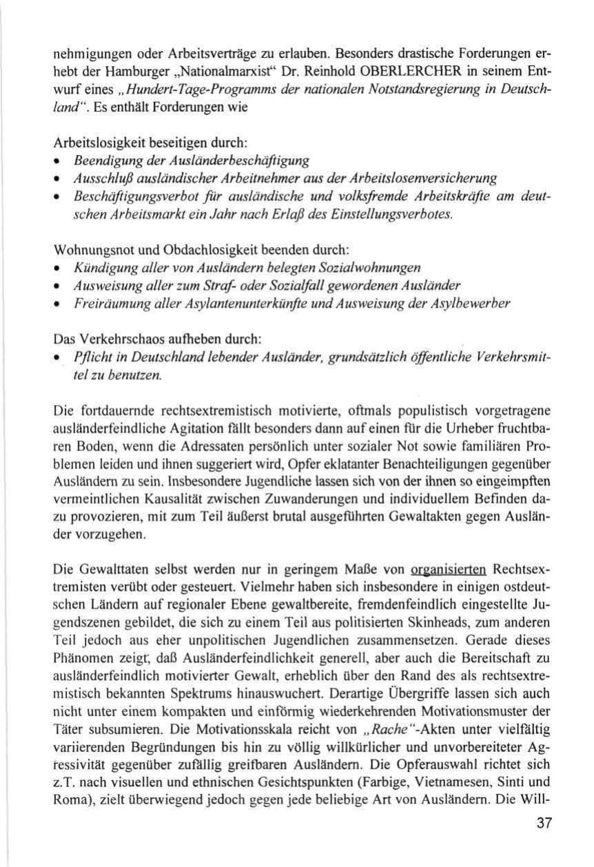 Seite 37 des Verfassungsschutzbericht 1996 Hamburg