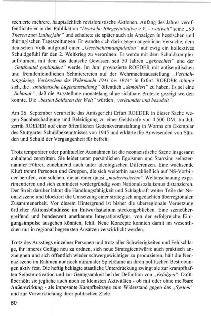 Seite 60 des Verfassungsschutzbericht 1996 Hamburg