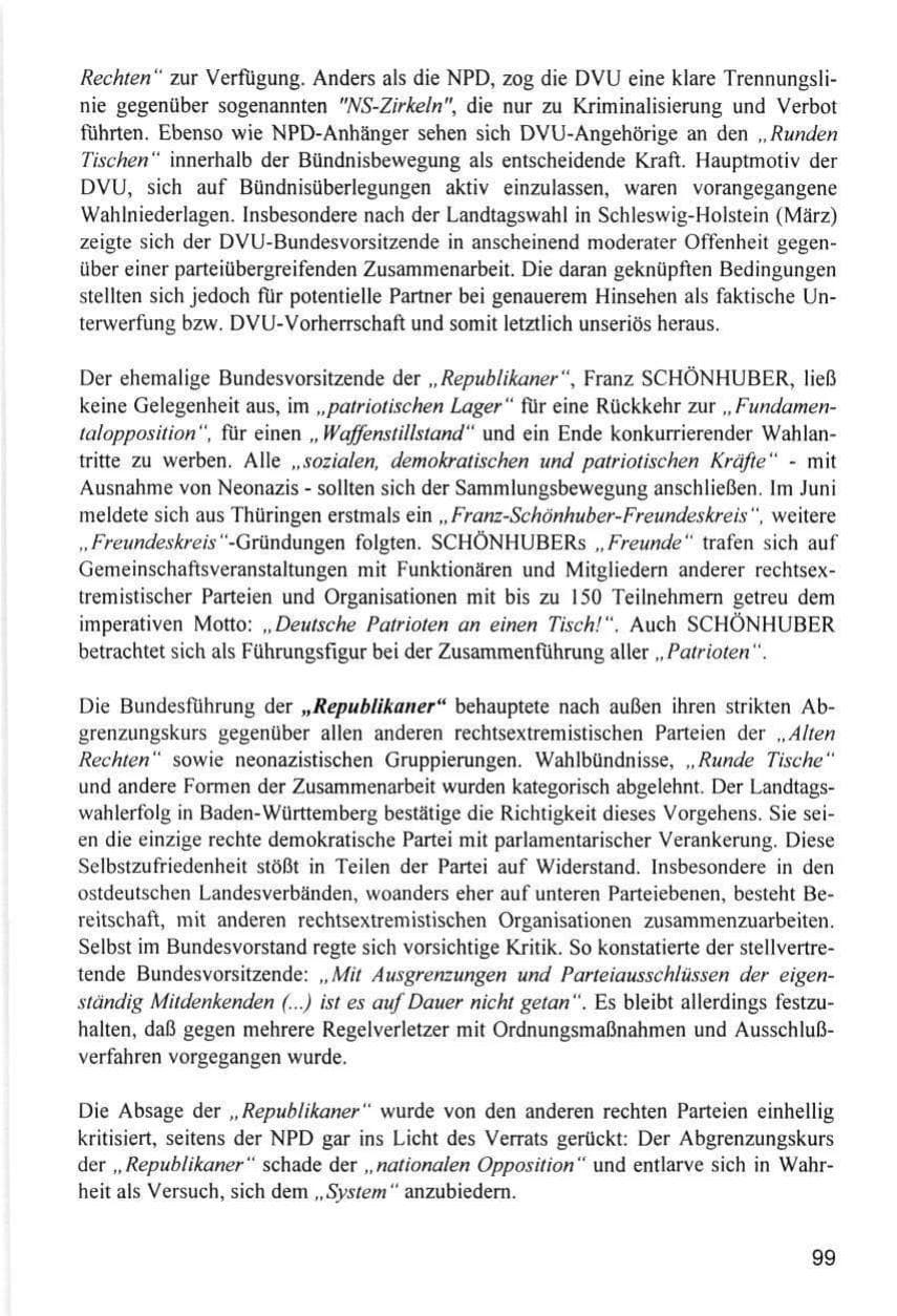 Seite 99 des Verfassungsschutzbericht 1996 Hamburg
