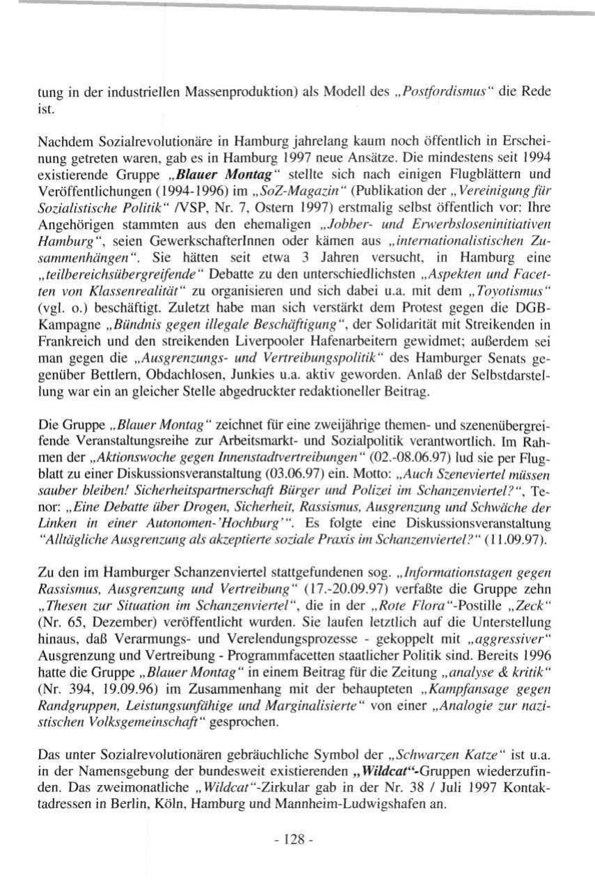 Seite 128 des Verfassungsschutzbericht 1997 Hamburg