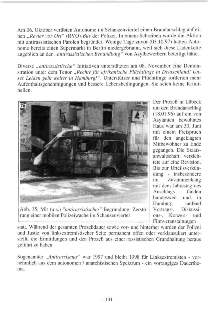 Seite 131 des Verfassungsschutzbericht 1997 Hamburg