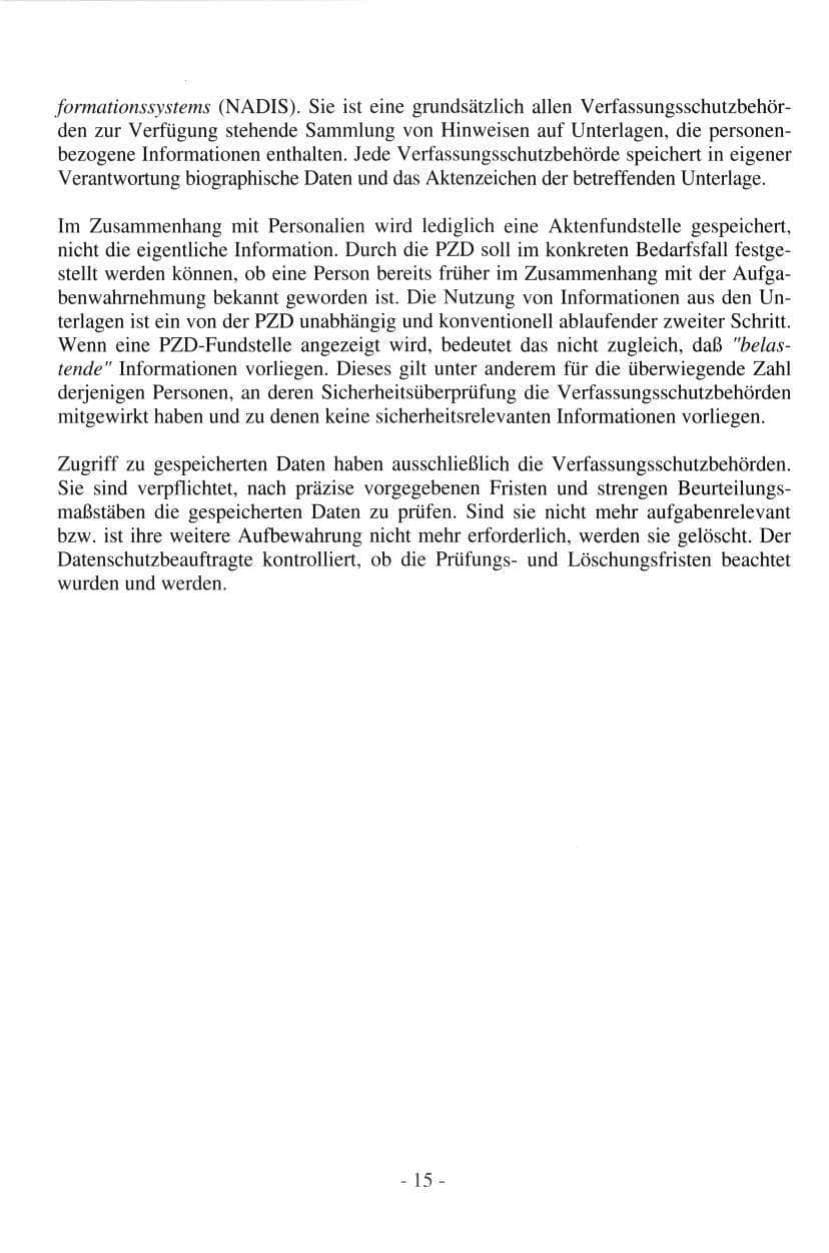Seite 15 des Verfassungsschutzbericht 1997 Hamburg