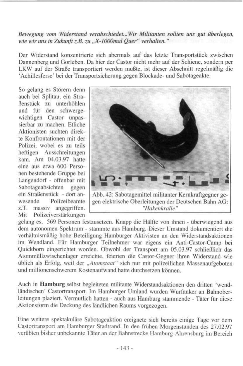 Seite 143 des Verfassungsschutzbericht 1997 Hamburg