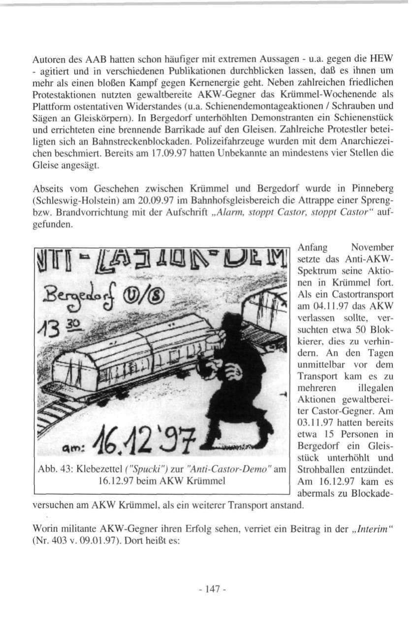 Seite 147 des Verfassungsschutzbericht 1997 Hamburg
