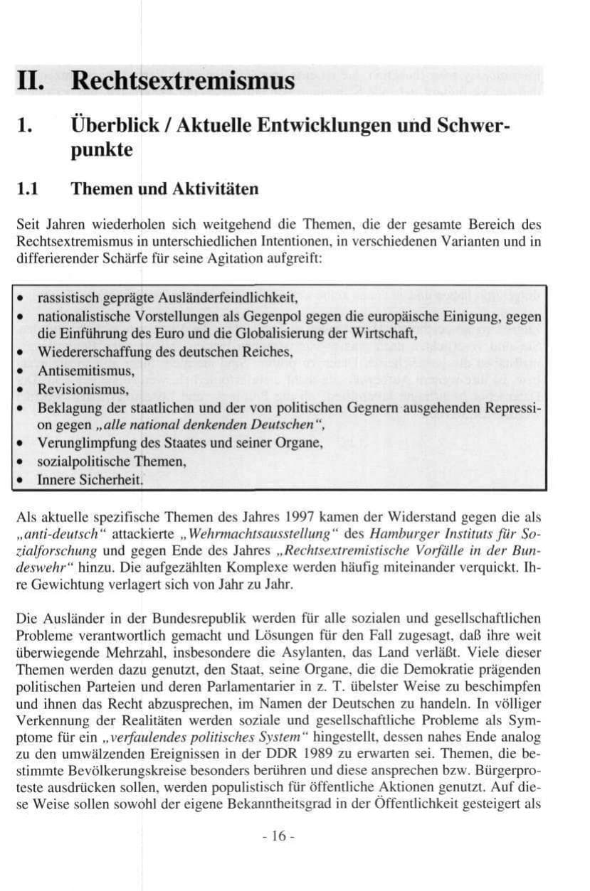 Seite 16 des Verfassungsschutzbericht 1997 Hamburg