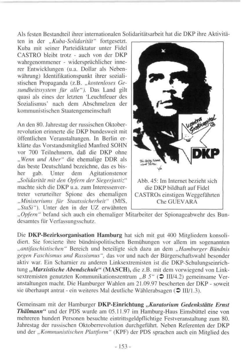 Seite 153 des Verfassungsschutzbericht 1997 Hamburg