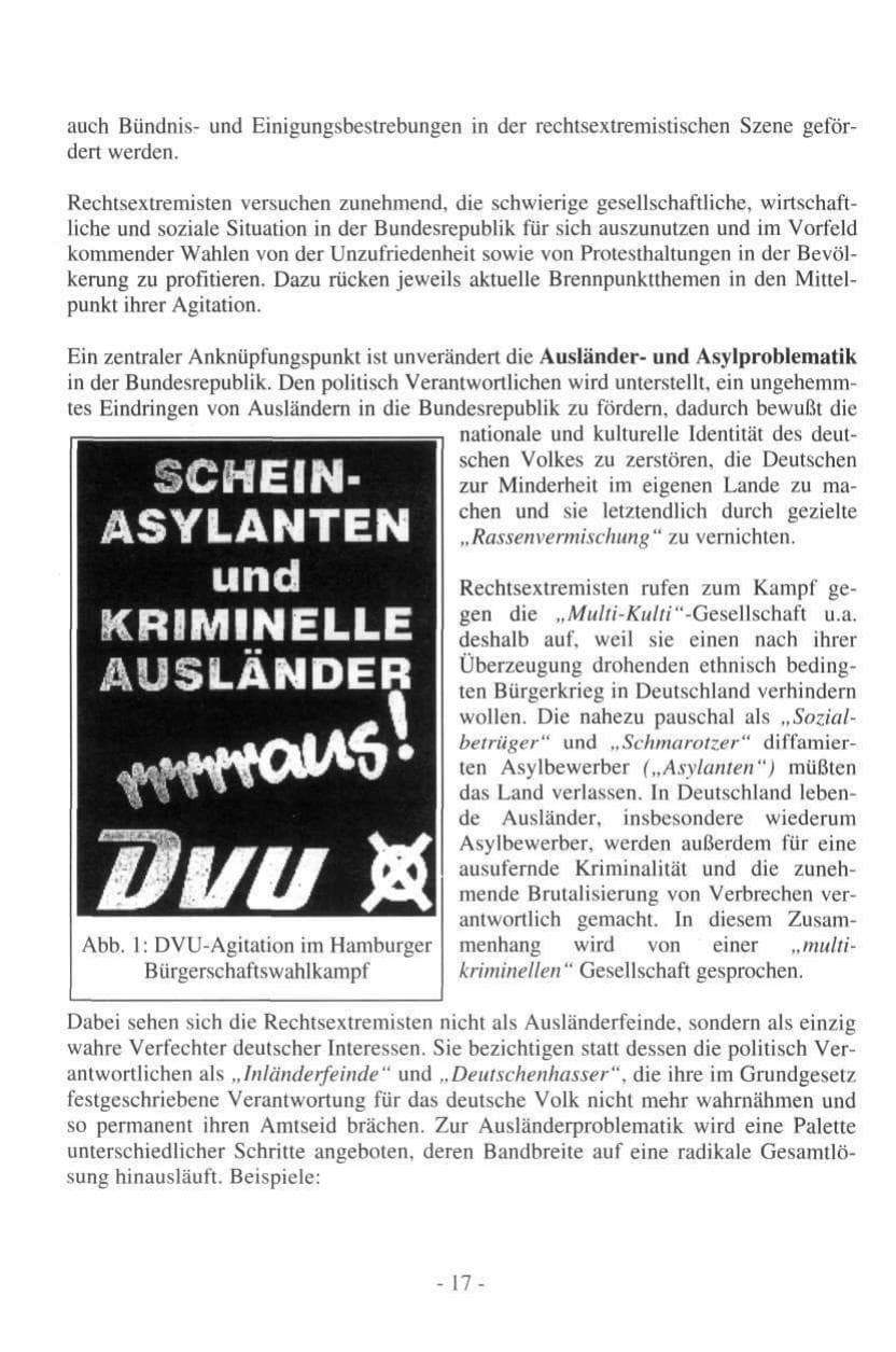 Seite 17 des Verfassungsschutzbericht 1997 Hamburg