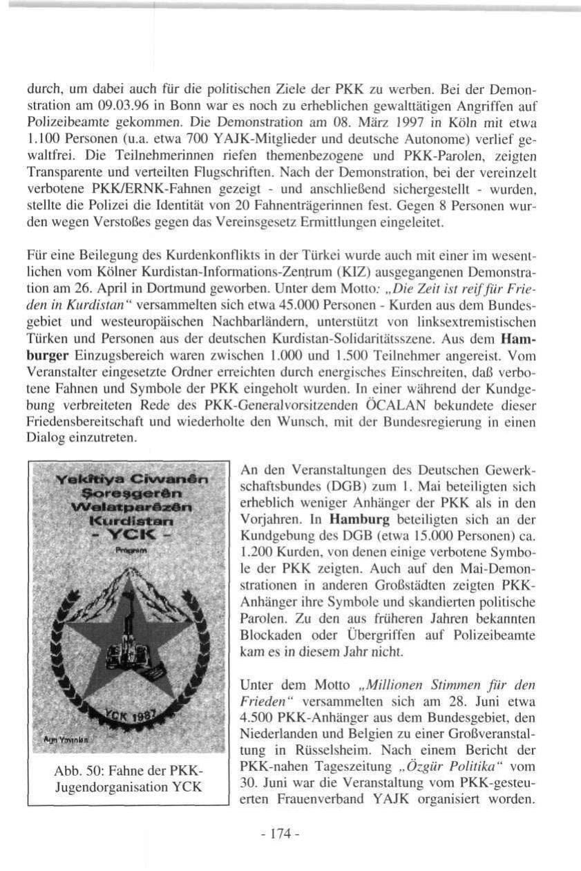 Seite 174 des Verfassungsschutzbericht 1997 Hamburg