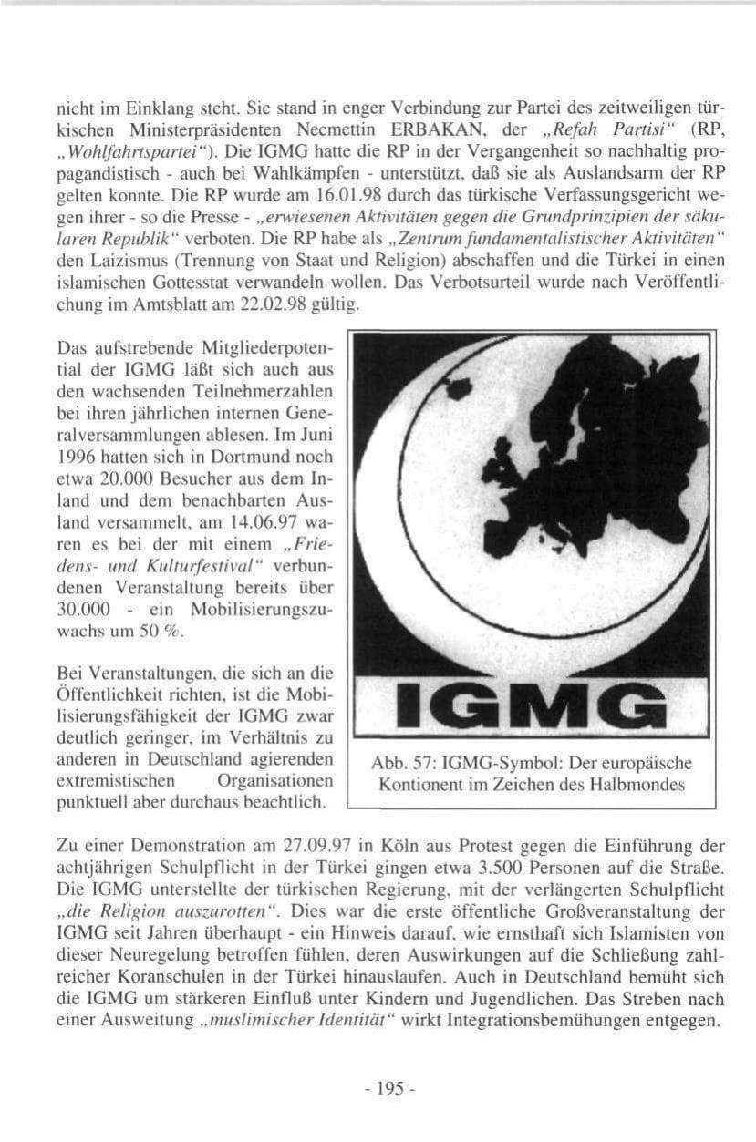 Seite 193 des Verfassungsschutzbericht 1997 Hamburg