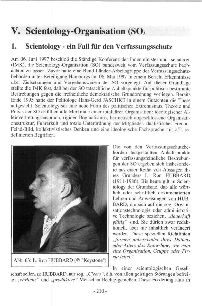 Seite 208 des Verfassungsschutzbericht 1997 Hamburg