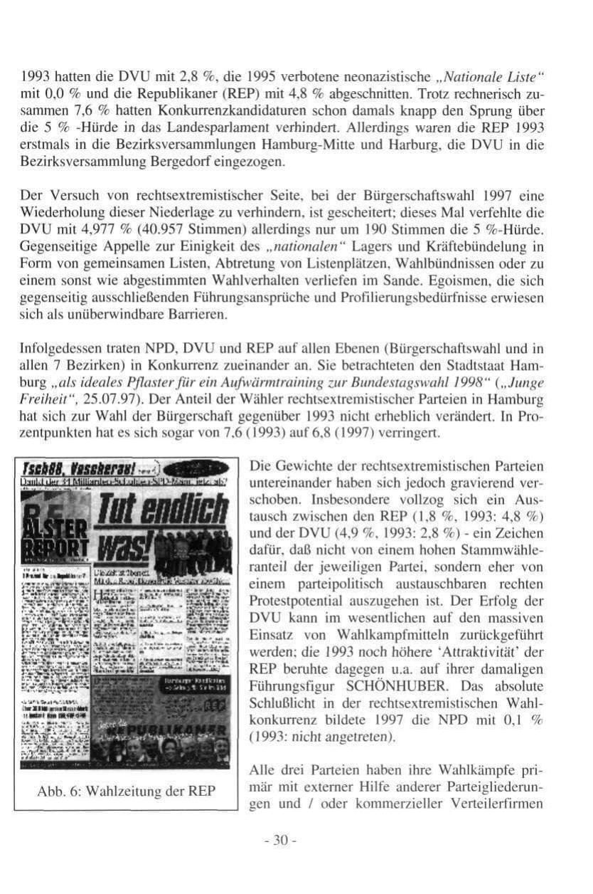 Seite 30 des Verfassungsschutzbericht 1997 Hamburg