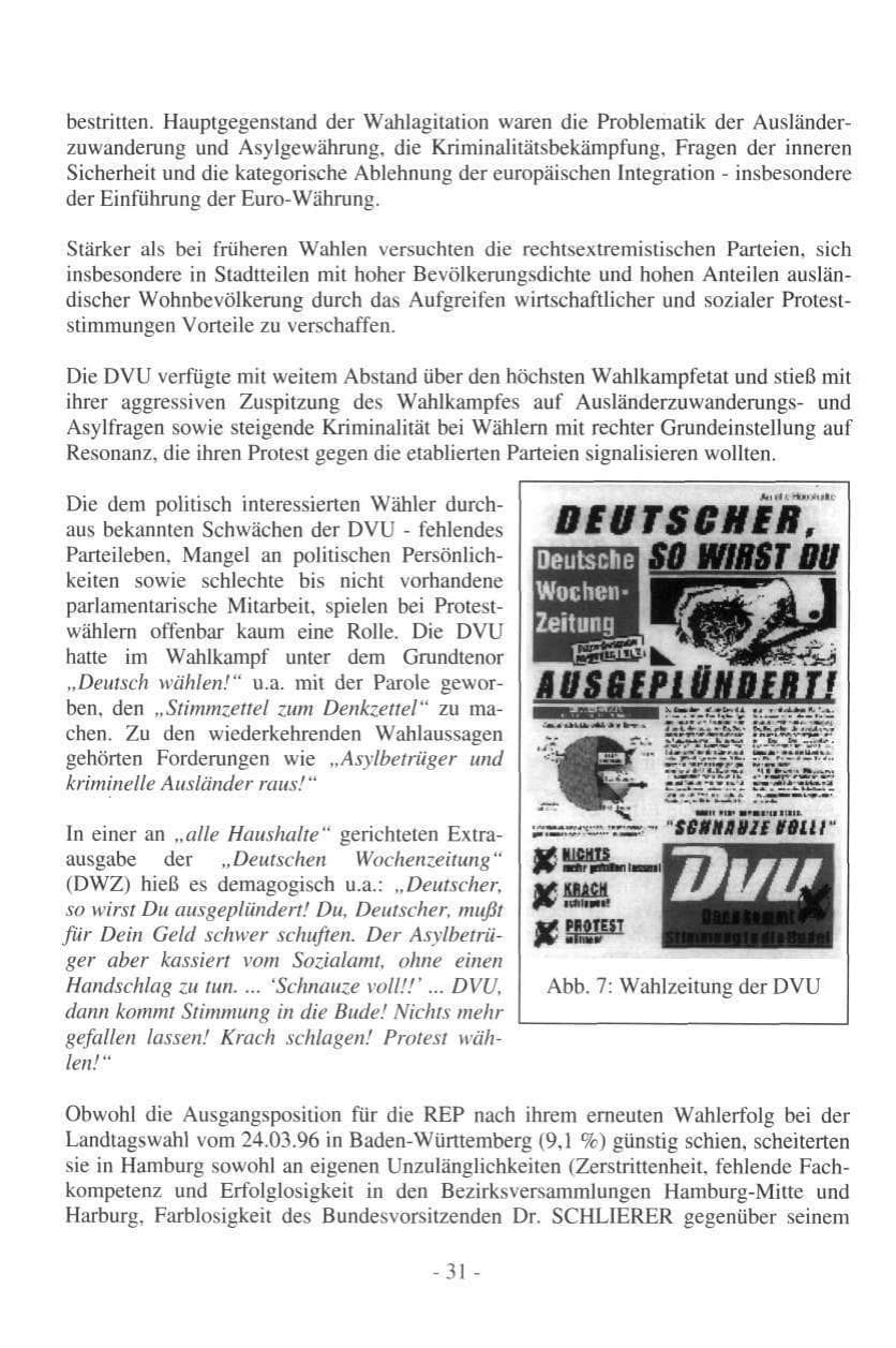 Seite 31 des Verfassungsschutzbericht 1997 Hamburg