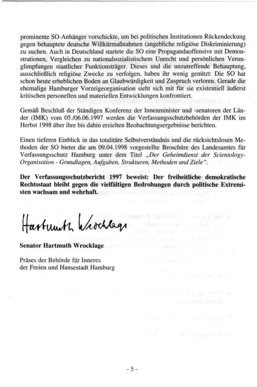 Seite 5 des Verfassungsschutzbericht 1997 Hamburg