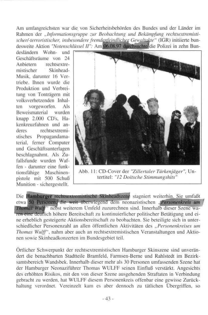 Seite 43 des Verfassungsschutzbericht 1997 Hamburg