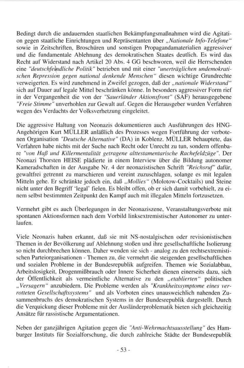 Seite 53 des Verfassungsschutzbericht 1997 Hamburg