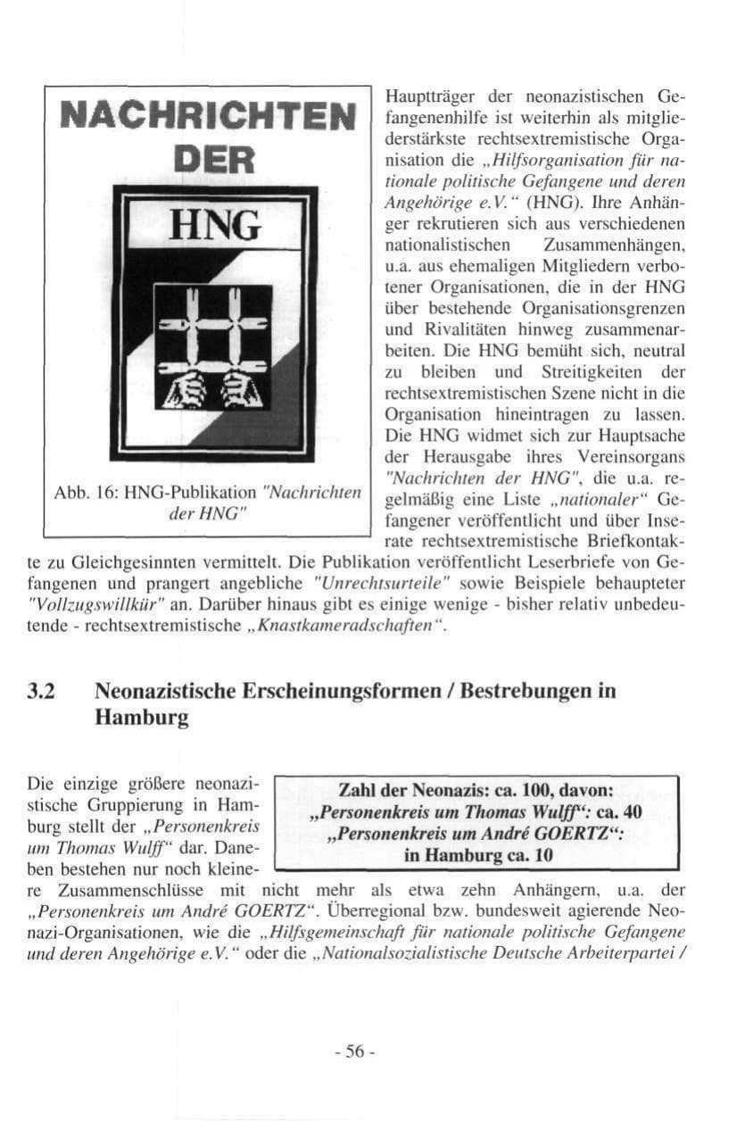 Seite 56 des Verfassungsschutzbericht 1997 Hamburg