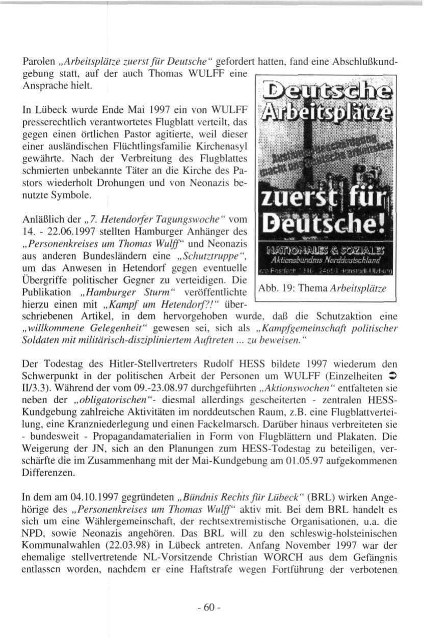 Seite 60 des Verfassungsschutzbericht 1997 Hamburg