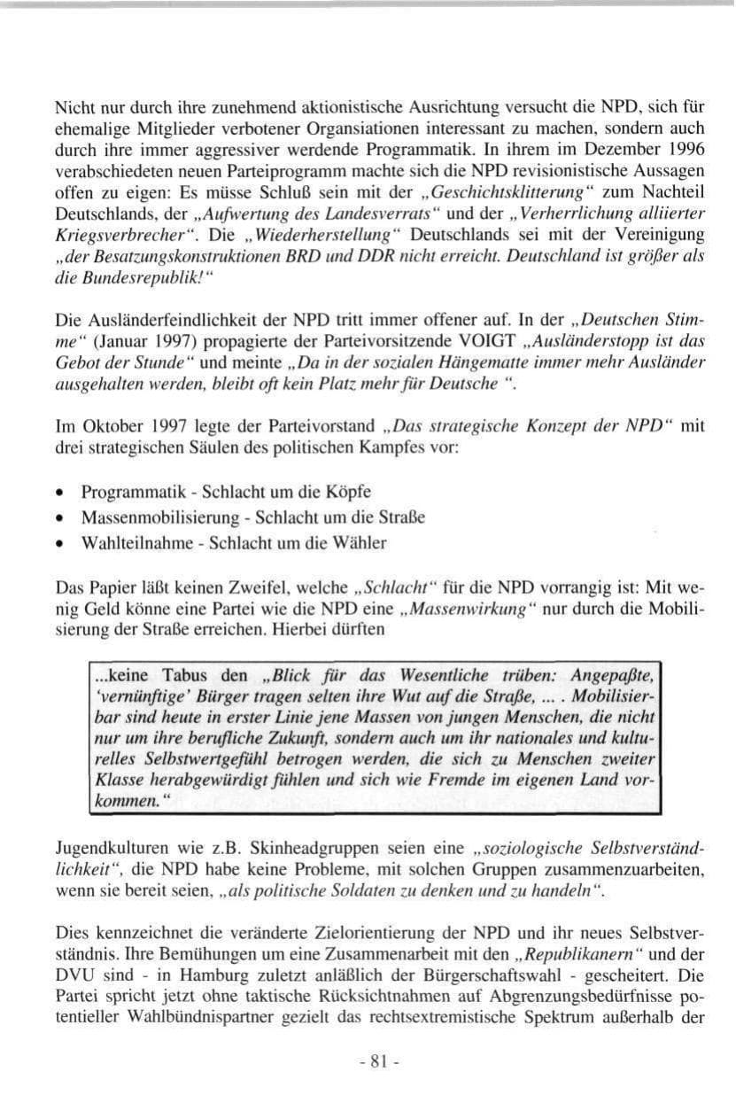 Seite 81 des Verfassungsschutzbericht 1997 Hamburg