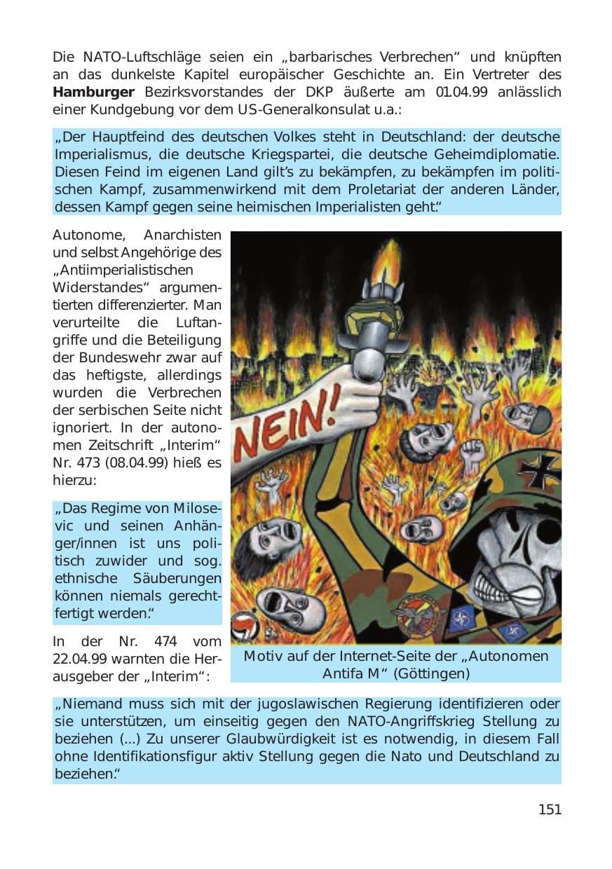 Seite 151 des Verfassungsschutzbericht 1999 Hamburg