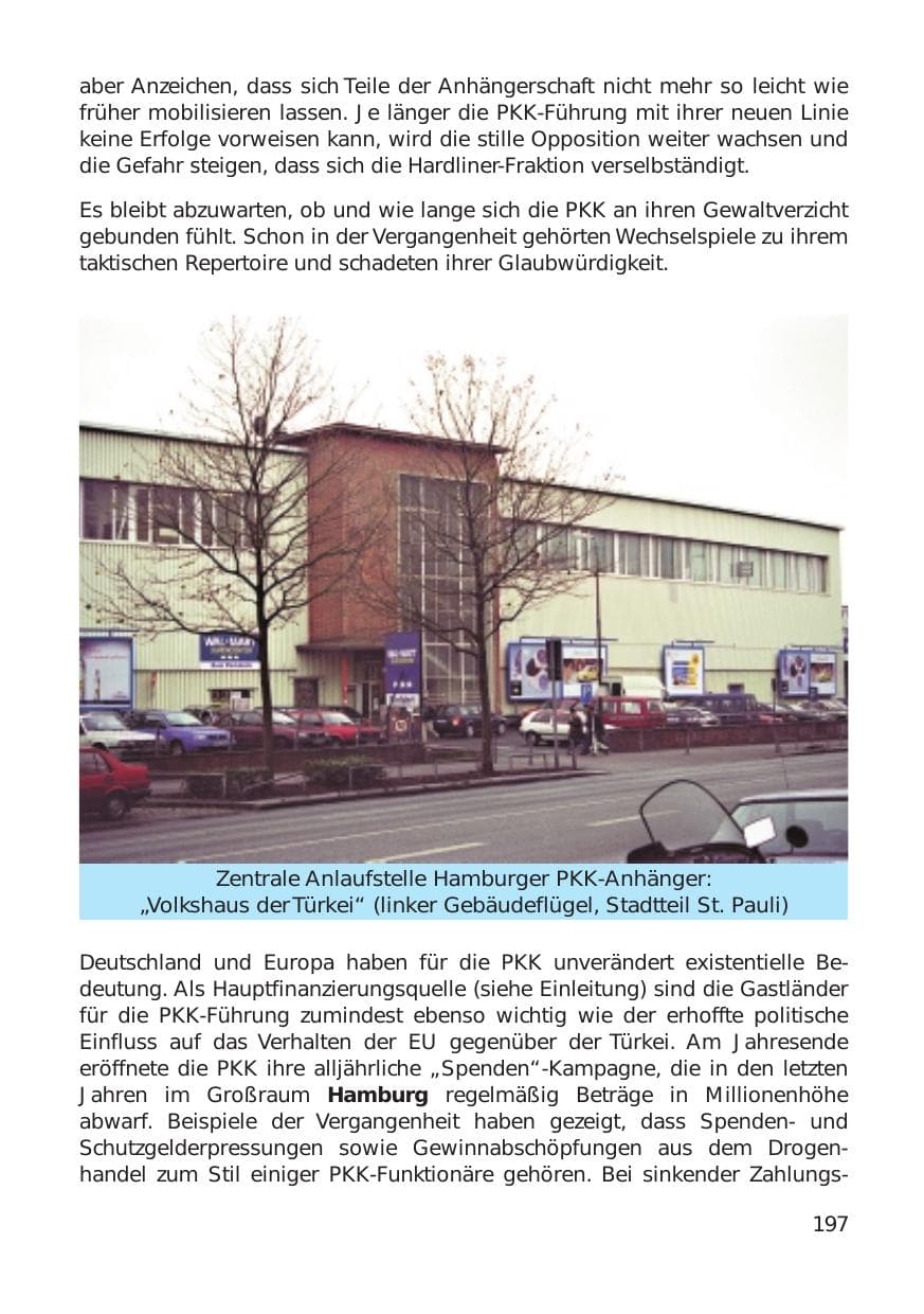 Seite 197 des Verfassungsschutzbericht 1999 Hamburg