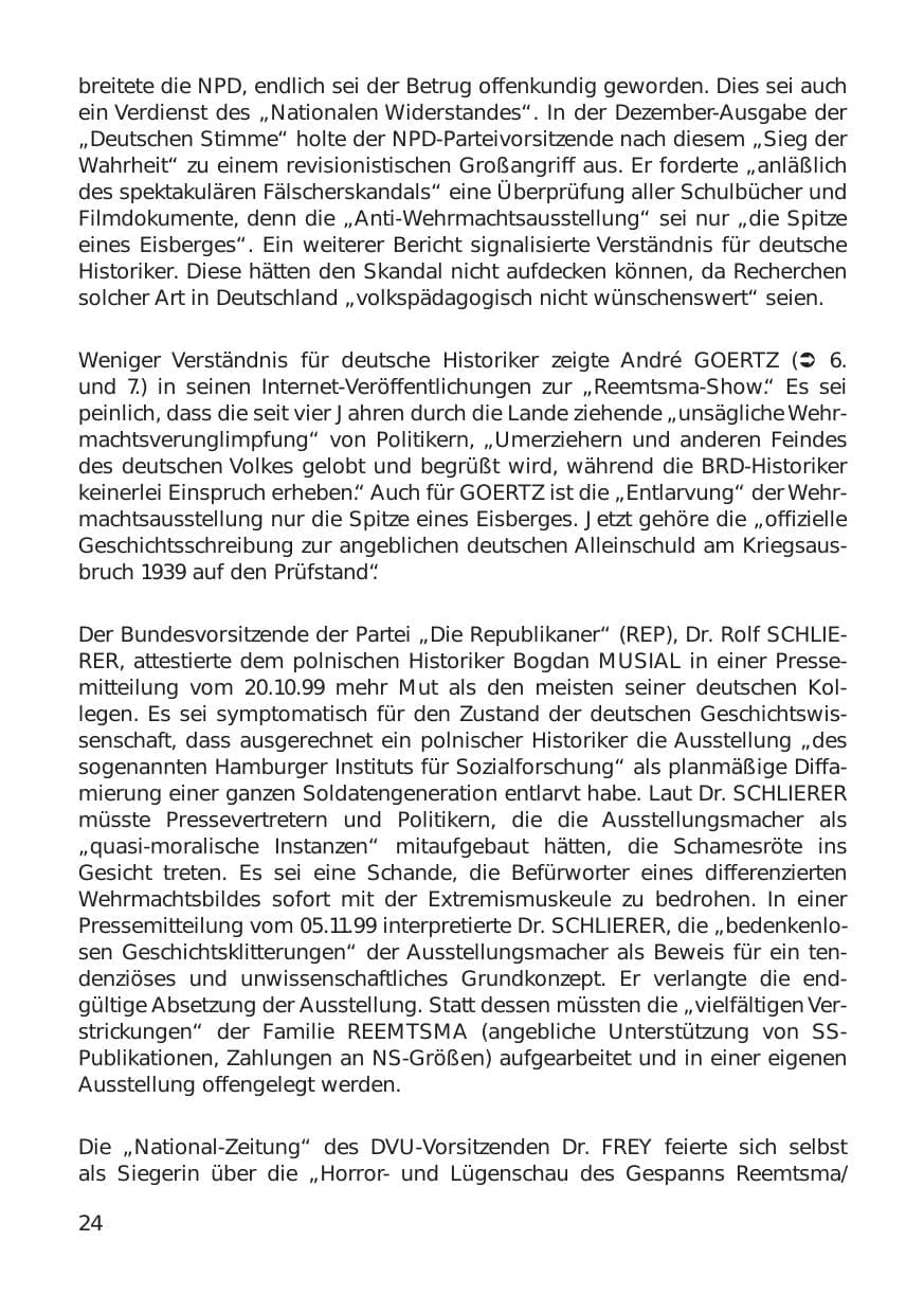 Seite 24 des Verfassungsschutzbericht 1999 Hamburg