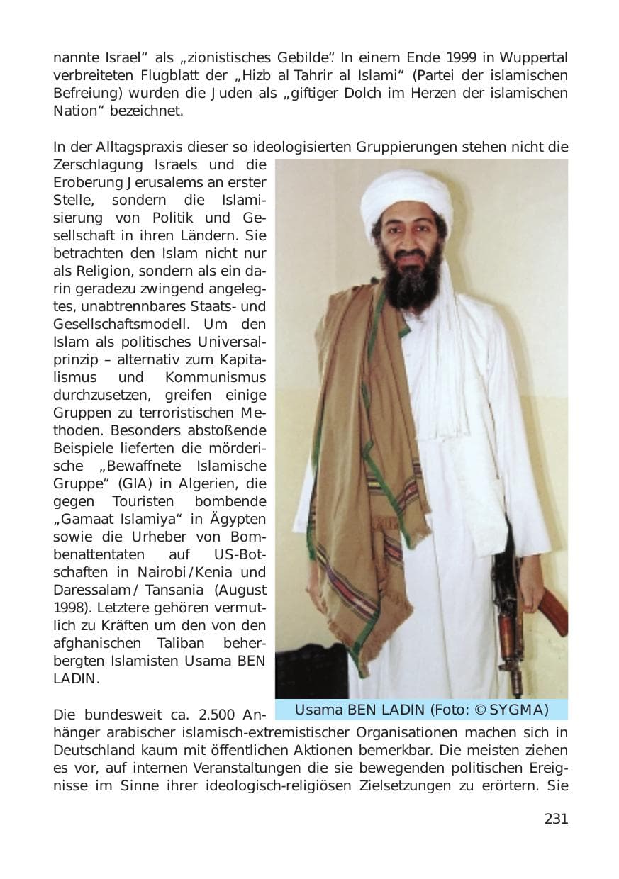 Seite 231 des Verfassungsschutzbericht 1999 Hamburg