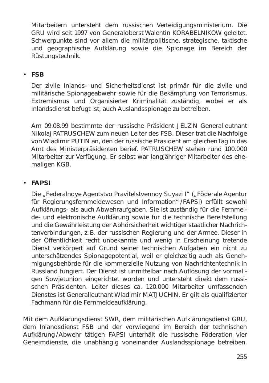 Seite 255 des Verfassungsschutzbericht 1999 Hamburg