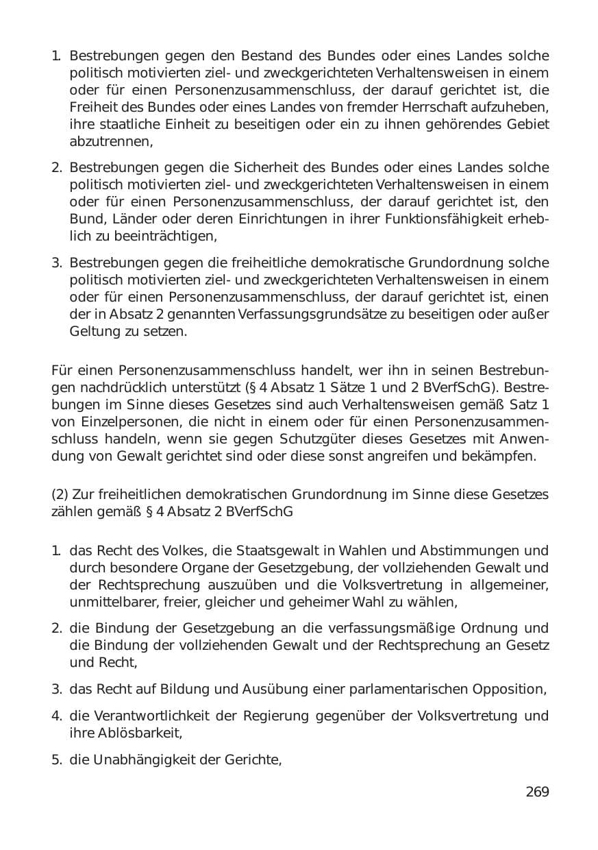 Seite 269 des Verfassungsschutzbericht 1999 Hamburg