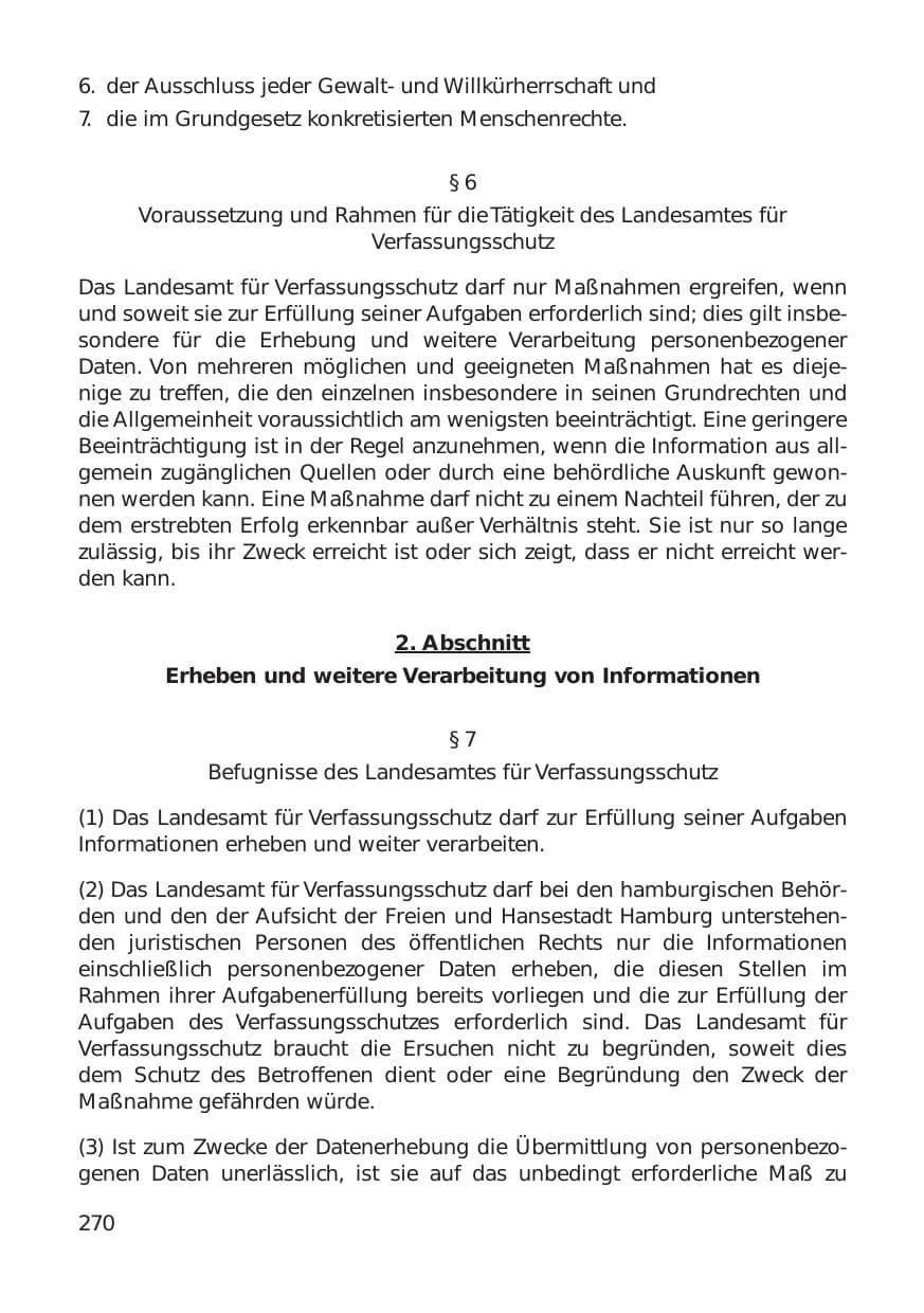 Seite 270 des Verfassungsschutzbericht 1999 Hamburg
