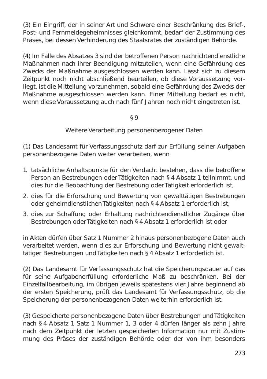 Seite 273 des Verfassungsschutzbericht 1999 Hamburg